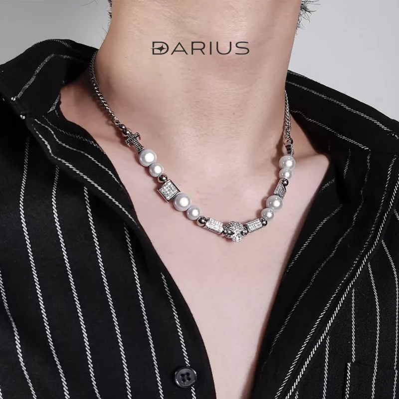 DÂY CHUYỀN DARIUS SKULL BLING STAINLESS STEEL (DC012)