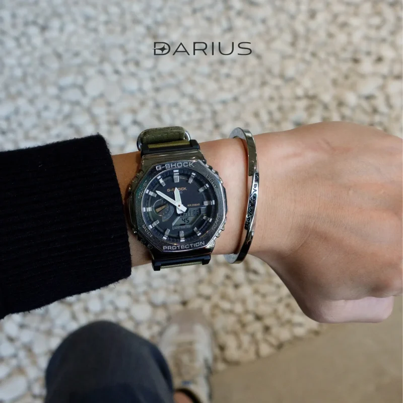 VÒNG TAY NAM DARIUS NEVER GIVE UP THÉP TITAN CHỐNG GỈ (VT001)